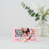 Bit Me QRコード私たちはBitcoin写真の挿入を受け入れる 名刺 (スタンド正面)