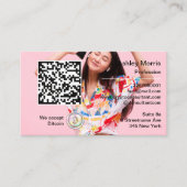 Bit Me QRコード私たちはBitcoin写真の挿入を受け入れる 名刺 (正面)