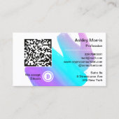 Bit Me QRコード私たちはBitcoin Blue Whiteを受け入れる 名刺 (正面)