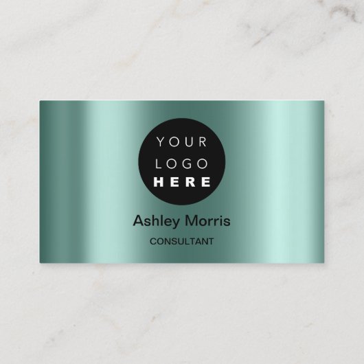 Bit Me QRコード私たちはBitcoinsを受け入れるカスタムティール(緑がかった色) 名刺 (裏面)