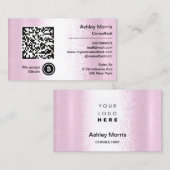 Bit Me QRコード私たちはBitcoinsを受け入れカスタムるピンク 名刺 (正面/裏面)