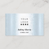 Bit Me QRコード私たちはBitcoinsを受け入れカスタムる青 名刺 (裏面)