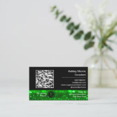 Bit Me QRコード私たちはBitcoinsグリーングリッター 名刺 (スタンド正面)