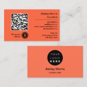 Bit Me QRコード私たちはBitcoinsコンサルタントOrangを受け入れる 名刺 (正面/裏面)