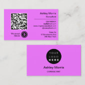 Bit Me QRコード私たちはBitcoinsコンサルタントPinkyを受け入れる 名刺 (正面/裏面)