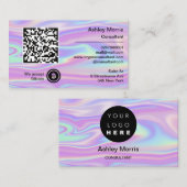 Bit Me QRコード私たちはBitcoinsホログラフィックを受け入れる 名刺 (正面/裏面)