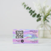 Bit Me QRコード私たちはBitcoinsホログラフィックを受け入れる 名刺 (スタンド正面)