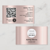 Bit Me QRコード私たちはBitcoinsロゴを受け入れるバラ 名刺 (正面/裏面)