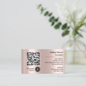 Bit Me QRコード私たちはBitcoinsロゴを受け入れるバラ 名刺 (スタンド正面)