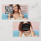 Bit Me QRコード私たちはBitcoins写真を受け入れカスタムる 名刺 (正面/裏面)