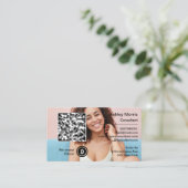 Bit Me QRコード私たちはBitcoins写真を受け入れカスタムる 名刺 (スタンド正面)