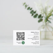 Bit Me QRコードBitcoinsコンサルタントロゴを受け付ける 名刺 (スタンド正面)