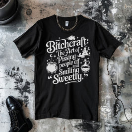 Bitchcraftハロウィーン白オンブラック Tシャツ