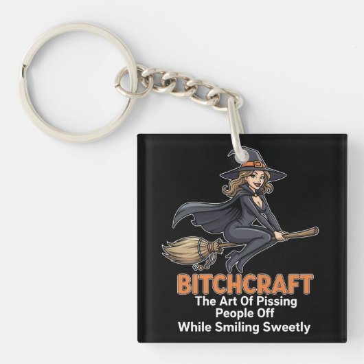 「BITCHCRAFT」 | おもしろいWord定義キーチェーン キーホルダー (正面)
