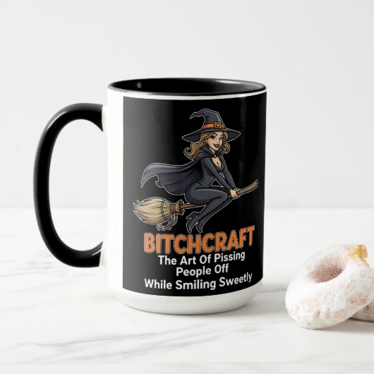 「BITCHCRAFT」 | 単語おもしろい定義 マグカップ (ドーナツ付き)