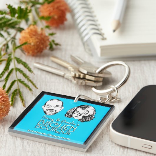 BitchenのブティックのロゴKeychain キーホルダー (正面右)