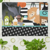 BITCHEN KITCHEN cute dog cooking キッチンタオル (折り畳み)