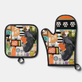 BITCHEN KITCHEN cute dog cooking 鍋つかみ&鍋敷きセット (正面)