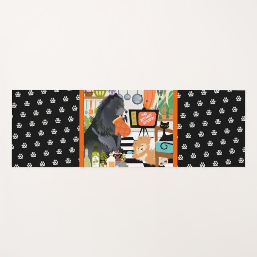BITCHEN KITCHEN cute dog cooking chef ヨガマット (正面(横))