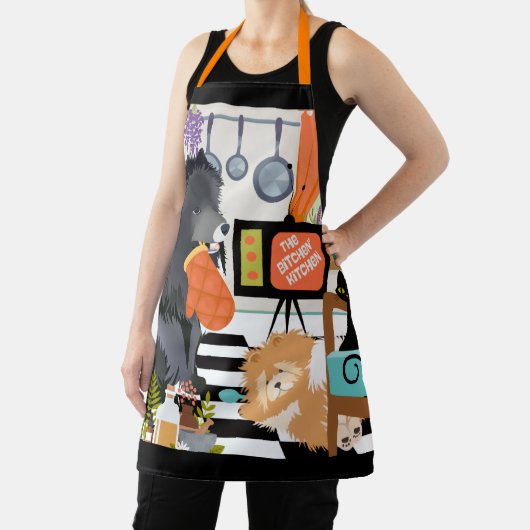 BITCHEN KITCHEN cute dog cooking grooming garden エプロン (インサイチュ)