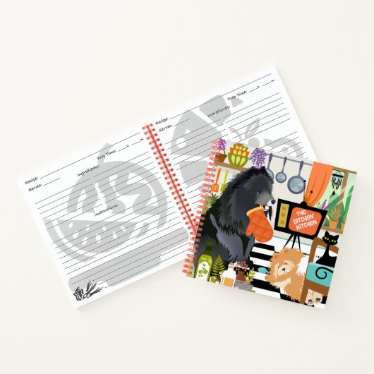 BITCHEN KITCHEN cute dog cooking RECIPE Notebook ノートブック (内部)
