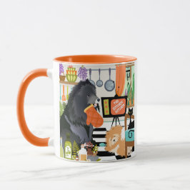 BITCHEN KITCHEN measure 1 1/2 cups dog cute mug マグカップ