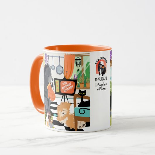 BITCHEN KITCHEN measure 1 1/2 cups dog cute mug マグカップ (正面左)