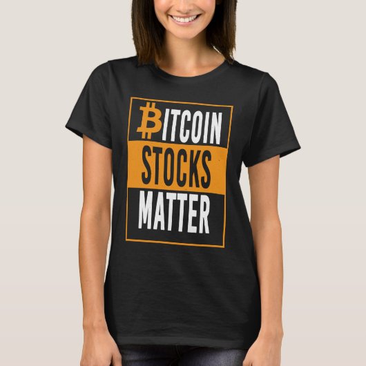 Bitcoinおもしろいデジタルコイン株式の物質アパレル Tシャツ (正面)