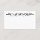 BitcoinおよびCryto Ethereumサービスの名刺 名刺 (裏面)