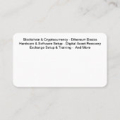 BitcoinおよびCryto Ethereumサービスの名刺 名刺 (裏面)
