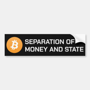 Bitcoinお金の分離&州バンパーステッカー バンパーステッカー