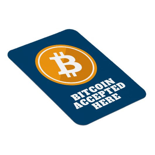 Bitcoinが受け付け済み – デジタル暗号通貨Mag マグネット (右側)