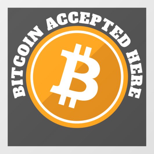 Bitcoinが受け入れ先 – デジタル暗号通貨 ウィンドウサイン (シート)