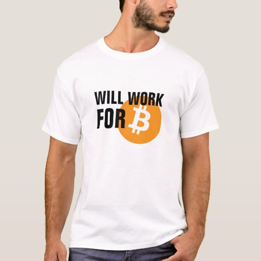 Bitcoinで動作 Tシャツ (正面)