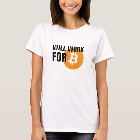 Bitcoinで動作 Tシャツ (正面)