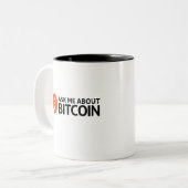 bitcoinについて私に尋ねて下さい ツートーンマグカップ (正面左)