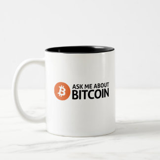 bitcoinについて私に尋ねて下さい ツートーンマグカップ