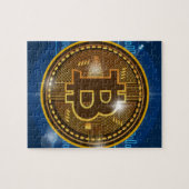 Bitcoinのクールなロゴおよびグラフデザイン ジグソーパズル (横)