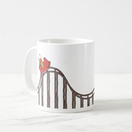 Bitcoinのジェットコースターの長いコースター コーヒーマグカップ (正面左)