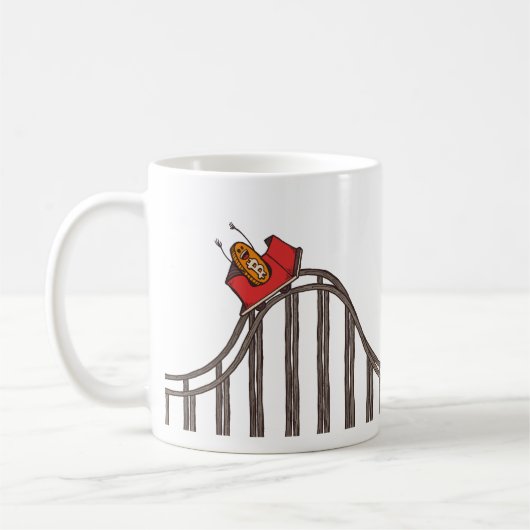 Bitcoinのジェットコースターの長いコースター コーヒーマグカップ (左)