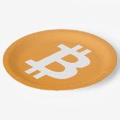 bitcoinのパーティーのプレートのBitcoinのクラシックなロゴ ペーパープレート (アングル)