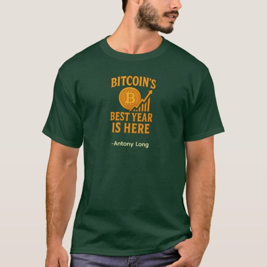 Bitcoinのベストイヤーは今 Tシャツ – 名前カスタマイズ (正面)