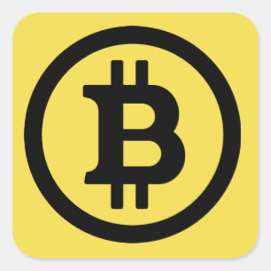 Bitcoinのロゴの正方形のステッカー スクエアシール