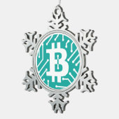 Bitcoinのロゴの記号の暗号のクリスマスのオーナメント スノーフレークピューターオーナメント (右)
