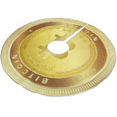 Bitcoinのロゴの記号の暗号のクリスマスツリーのスカート ブラッシュドポリエステルツリースカート (アングル)