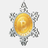 Bitcoinのロゴの記号の暗号の硬貨のクリスマスのオーナメント スノーフレークピューターオーナメント (右)