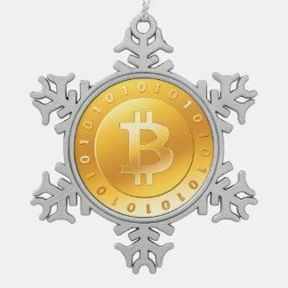 Bitcoinのロゴの記号の暗号の硬貨のクリスマスのオーナメント スノーフレークピューターオーナメント