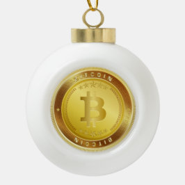 Bitcoinのロゴの記号の暗号の硬貨のクリスマスのオーナメント セラミックボールオーナメント