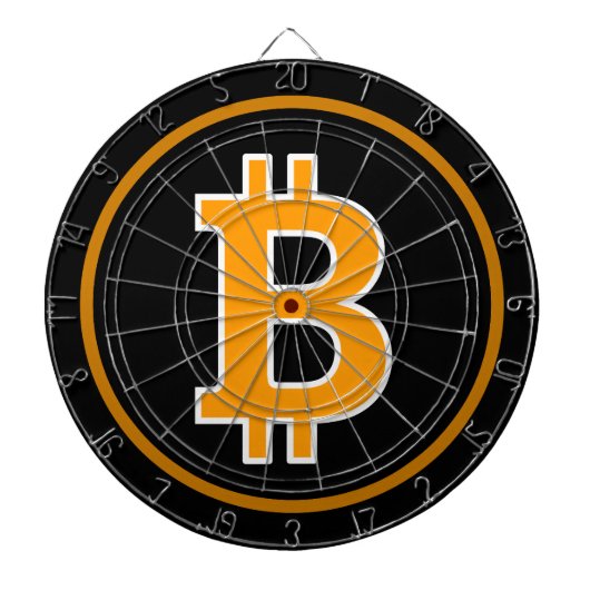 Bitcoinのロゴの記号のCryptocurrencyの硬貨のダート盤 ダーツボード (正面)
