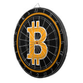Bitcoinのロゴの記号のCryptocurrencyの硬貨のダート盤 ダーツボード (正面右)